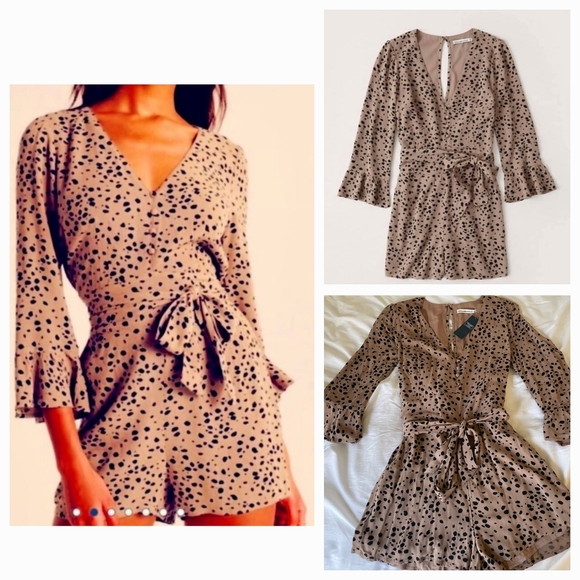 ABERCROMBIE & FITCH romper shorts animal print leopard SIZE SMALL - Picture 1 of 1